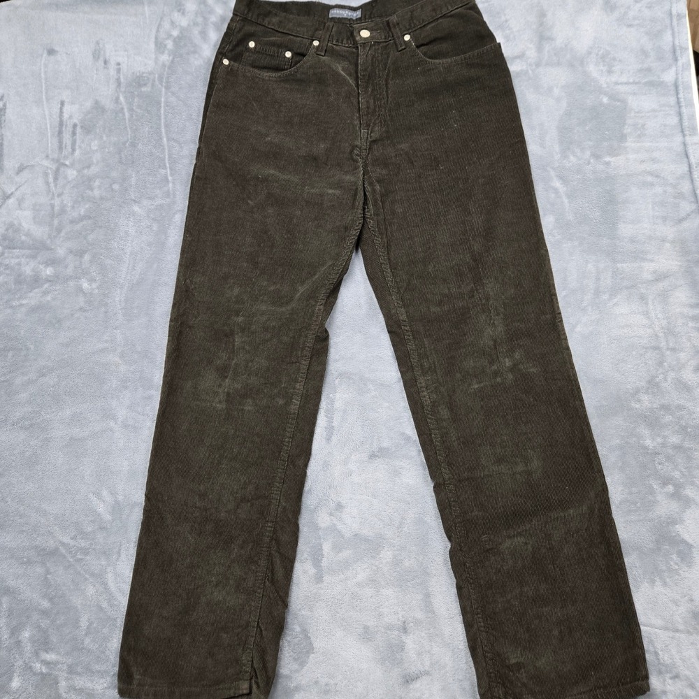 Saddlebred Mens Size 34x32 Corduroy Pants Classic Fit Brown Olive Cotton